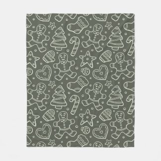 Traditional Vintage Christmas Gingerbread Man Fleecefilt