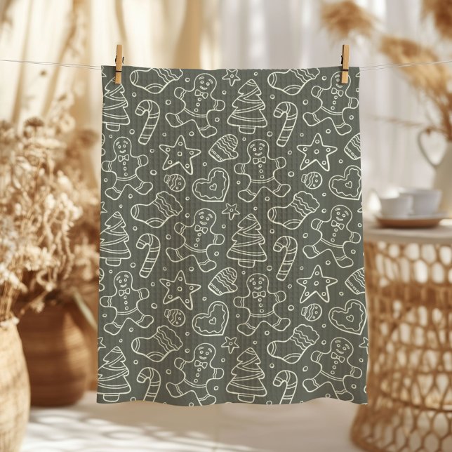 Traditional Vintage Christmas Gingerbread Man Kökshandduk (Skapare uppladdad)