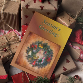 Traditional Wreath Painting Helgkort