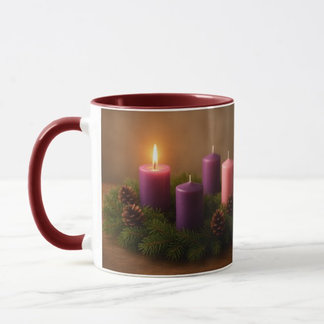 Traditionell adventskrans första söndagen mugg (Vänster)