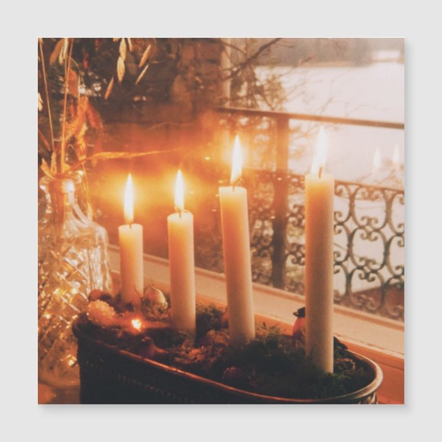 Traditionell adventskrans med ljus  (Framsida)