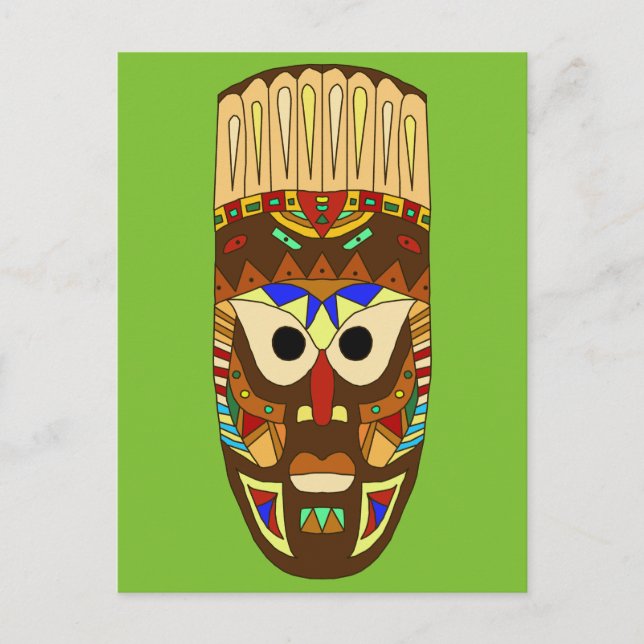 traditionell afrikansk mask vykort (Framsida)