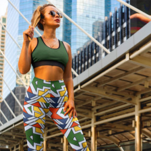 Traditionell afrikansk Mönster med hög dispyt dokt Leggings