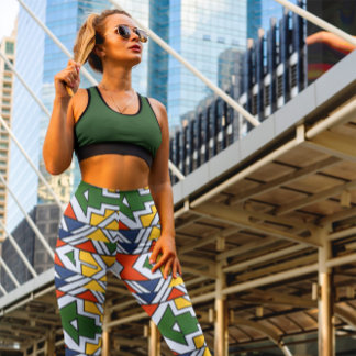 Traditionell afrikansk Mönster med hög dispyt dokt Leggings