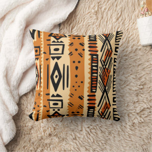 Traditionell afrikansk mudcloth-utskrift kudde