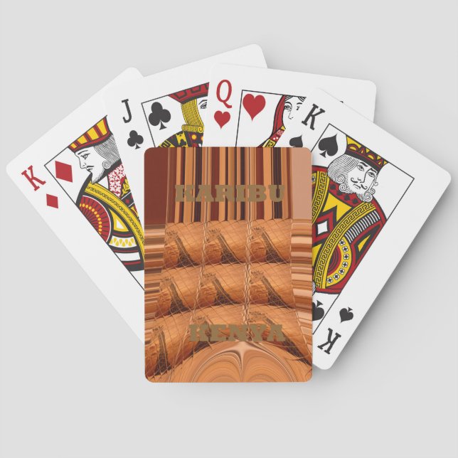 Traditionell afrikansk Spegel: Woven Giraffe Spel Kort (Baksidan)