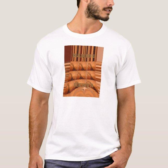 Traditionell afrikansk Spegel: Woven Giraffe Tee Shirt (Framsida)