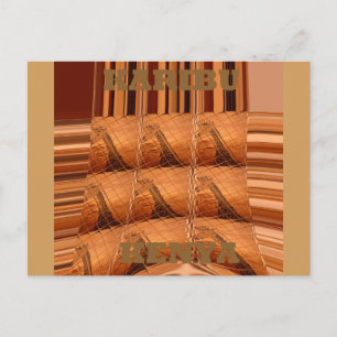 Traditionell afrikansk Spegel: Woven Giraffe Vykort