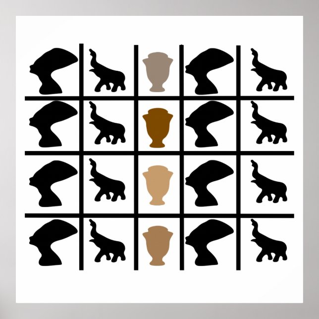 Traditionell afrikansk symbol och ornament konst poster (Framsidan)