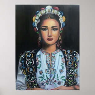 Traditionell albansk flicka poster