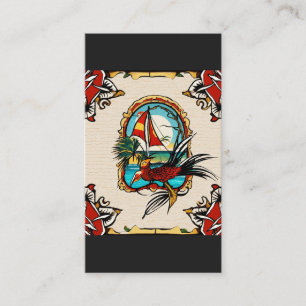 Traditionell amerikansk Tatoo bild Visitkort