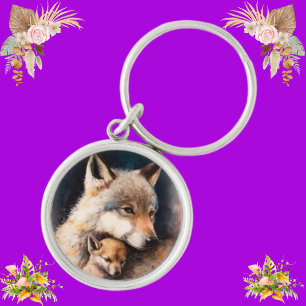 Traditionell Anpassningsbar Personlig Pet Photo Va Rund Silverfärgad Nyckelring