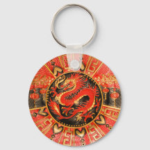 Traditionell antika kinesiska draken Red Guld Gold
