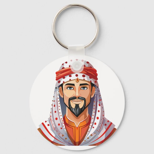 Traditionell arabisk eller muslimsk hatt nyckelring (Framsida)