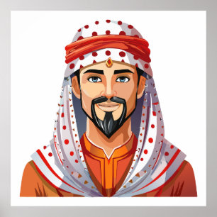Traditionell arabisk eller muslimsk hatt poster