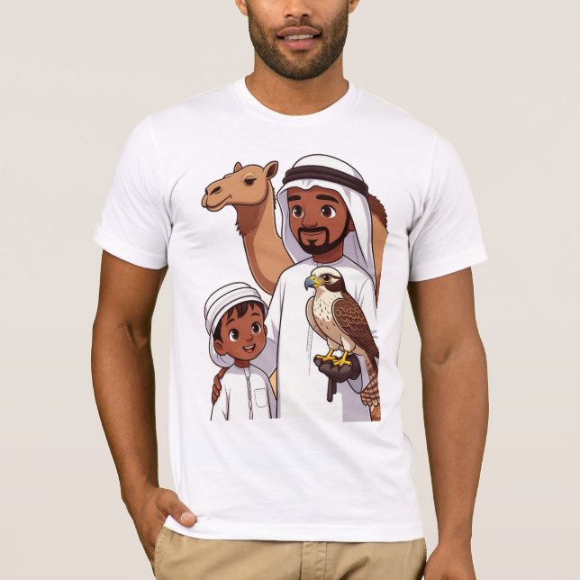 Traditionell arabisk falkjakt t shirt (Framsida)
