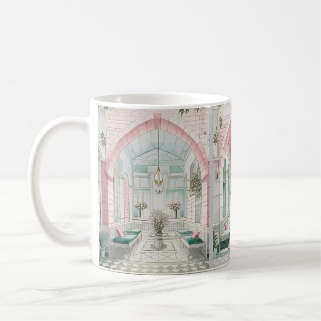 Traditionell arabisk kammardesign Damaskus Kaffemugg (Vänster)