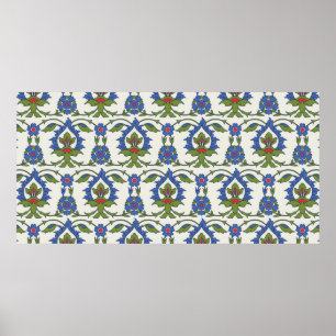 Traditionell arabisk sömlös ornament. Turkiska, Iz Poster