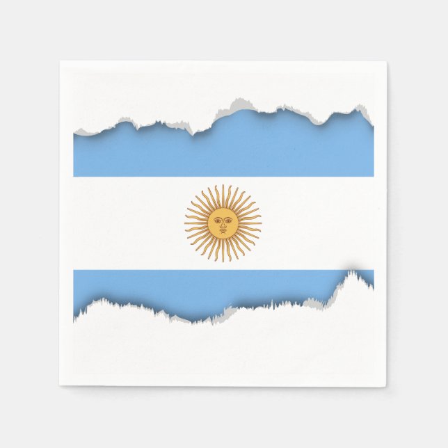 Traditionell Argentina-Flagga Pappersservett (Framsidan)