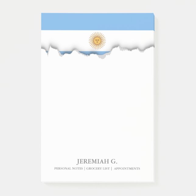 Traditionell Argentina flagga Post-it Block (Framsida)