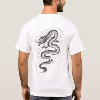 Traditionell asiatisk drakelinje Art T-shirt