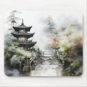Traditionell asiatisk trädgård musmatta