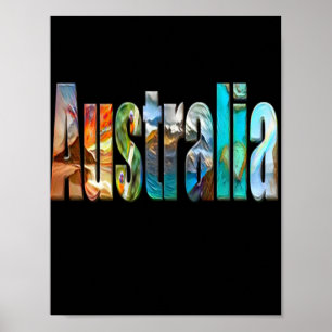 Traditionell Australien färglös text Poster