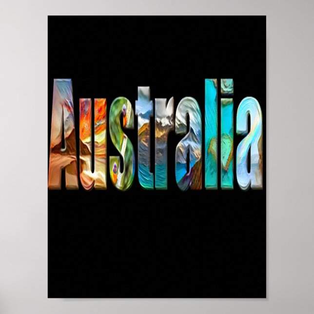 Traditionell Australien färglös text Poster (Framsidan)