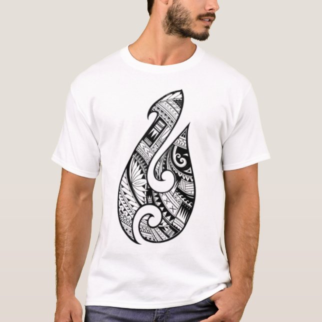 Traditionell autentisk Maori-tatuering. Nya Zeelan T Shirt (Framsida)