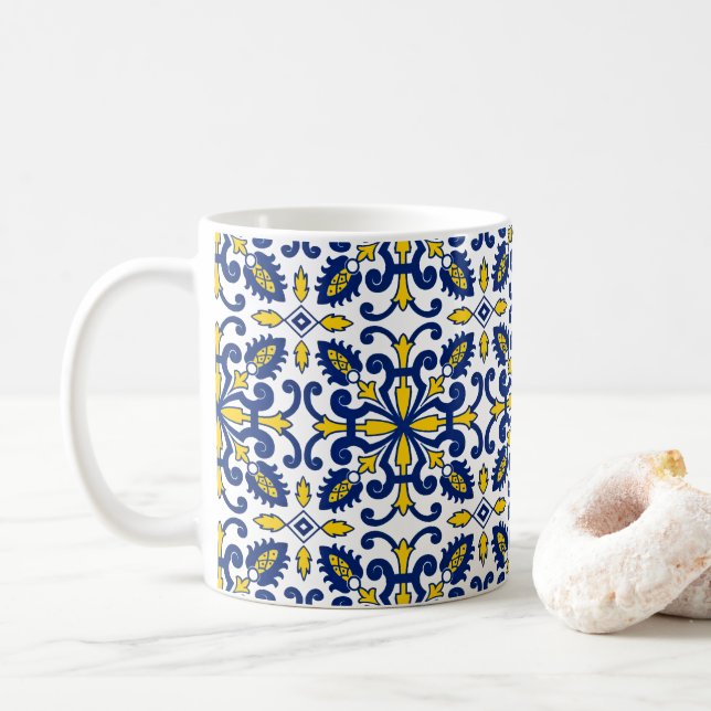 Traditionell Azulejo Nikea Portugals sjölösa Tile Kaffemugg (Med munk)