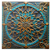 Traditionell Azure- och Orange keramik-konst