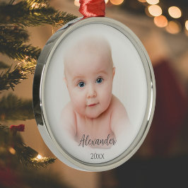 Traditionell Baby-fotosmycke Julgransprydnad Metall