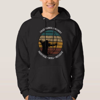 Traditionell Bågskytte Vintage Trad Båge Bågskytta Hoodie