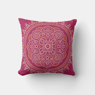 Traditionell Bandhani Mandala Kudde