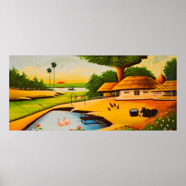 Traditionell bangladeshi-by poster (Framsidan)