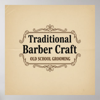Traditionell Barberkonst Vintage Typografi Affisch