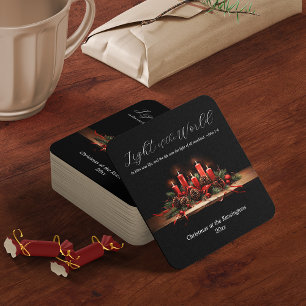Traditionell bibel verse jul-Helgdag Underlägg Papper Kvadrat