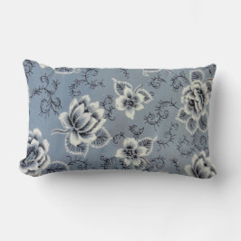 Traditionell blå blomma Mönster | Lumbar Pillow Lumbarkudde