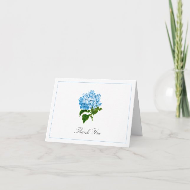 Traditionell blå Hydrangea Bloom Tack Kort (Framsida)