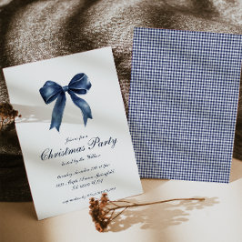 Traditionell blå Knot-jul Party Inbjudningar