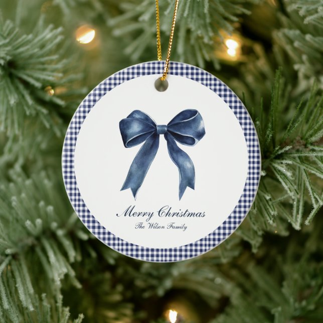 Traditionell blå knut jul  julgransprydnad keramik (Träd)