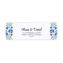 Traditionell Blå Talavera Blommig Bröllop