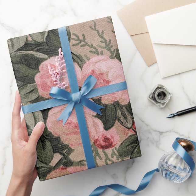 Traditionell Blommig Tyg Foto  Presentpapper (Gifting)