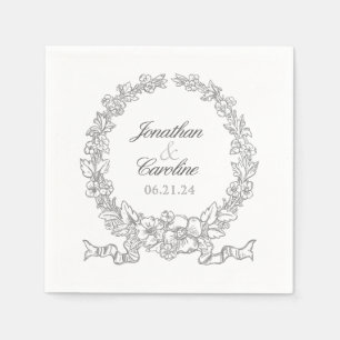 Traditionell Blommigt andedräkt Versailles Silve Pappersservett