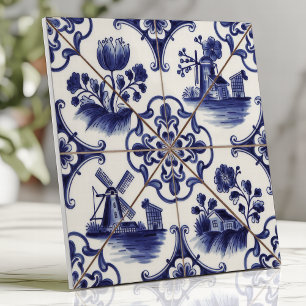 Traditionell Blommigt och Kvarn för DelSoftware Bl Kakelplatta