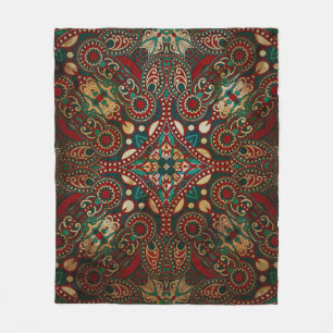 Traditionell Blommigt Paisley Bandanna Grunge Fleecefilt
