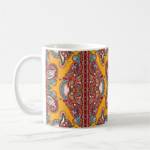 Traditionell blommigt paisley bandanna. Unga Kaffemugg