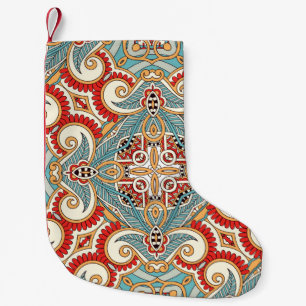 Traditionell blommigt paisley bandanna. Unga Liten Julstrumpa