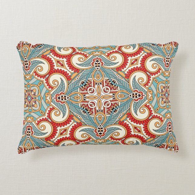 Traditionell blommigt paisley bandanna. Unga Prydnadskudde (Framsidan)
