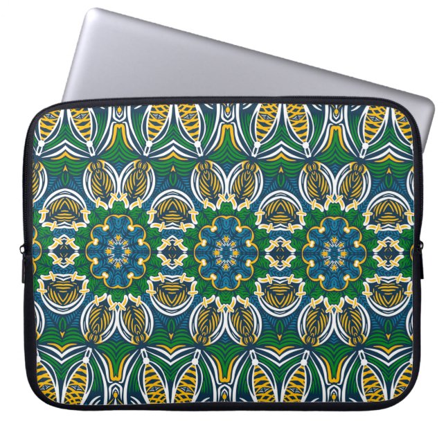 Traditionell blommigt, sömlös mönster med laptop fodral (Framsidan)